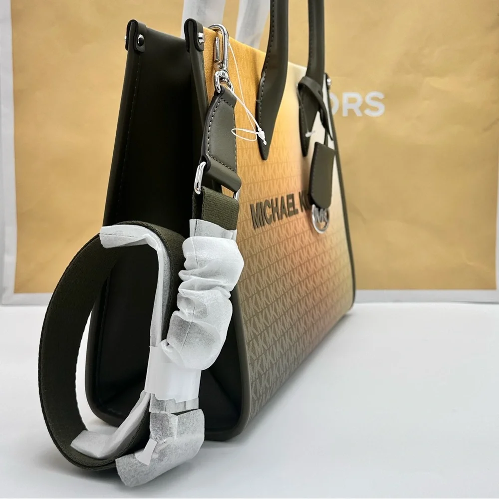 MICHAEL KORS
Mirella Medium Ombré Signature Logo Tote Bag Olive Combo color - Picture 5 of 16